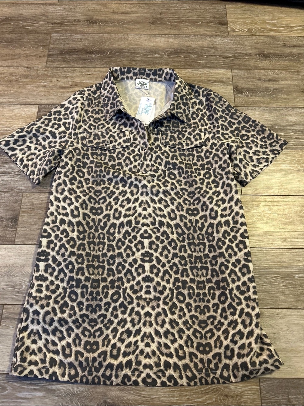 New Mix Leopard Print Midi Dress in Brown and Black